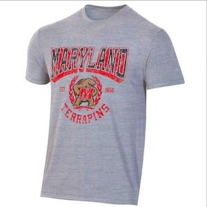 NCAA Maryland Terrapins Men's Gray Triblend T-Shirt. NWT